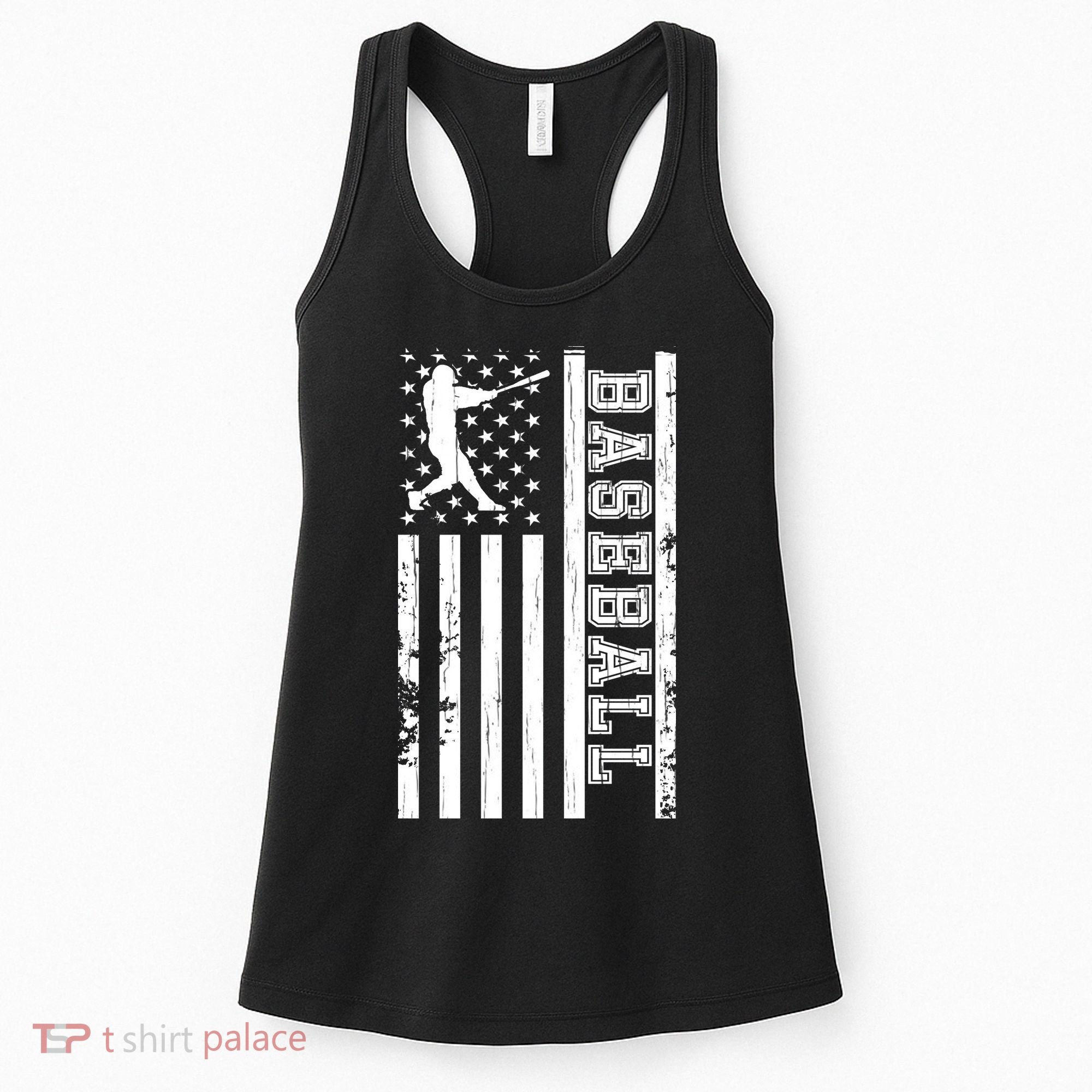 Baseball Pitcher USA Flag Women's Tank Top