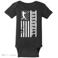 Baseball Pitcher USA Flag Baby Bodysuit thumb 0
