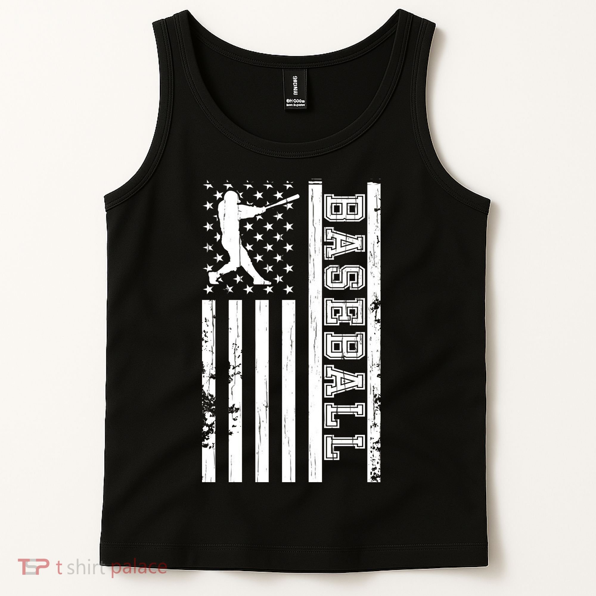 Baseball Pitcher USA Flag Tank Top