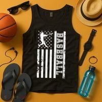 Baseball Pitcher USA Flag Tank Top thumb 4