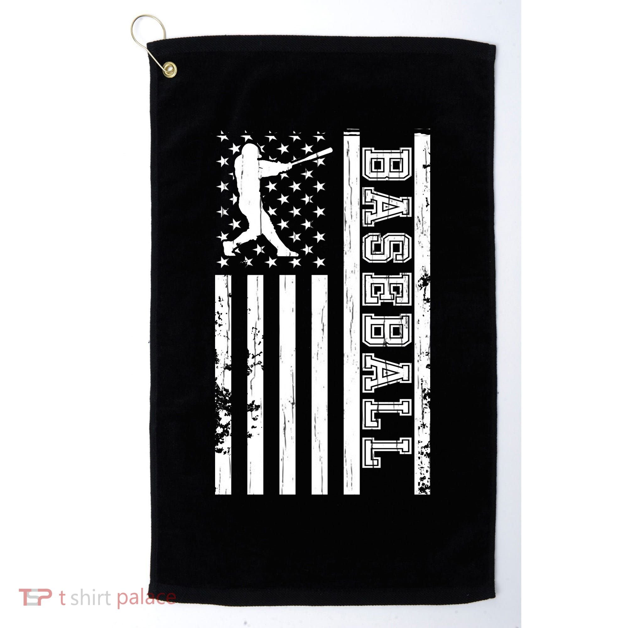 Baseball Pitcher USA Flag Golf Towel