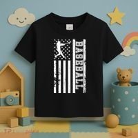 Baseball Pitcher USA Flag Toddler T-Shirt thumb 3
