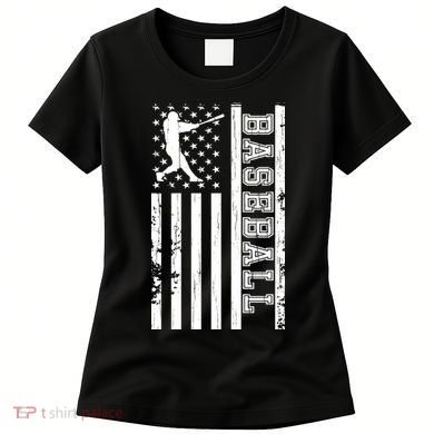 Baseball Pitcher USA Flag Women's T-Shirt