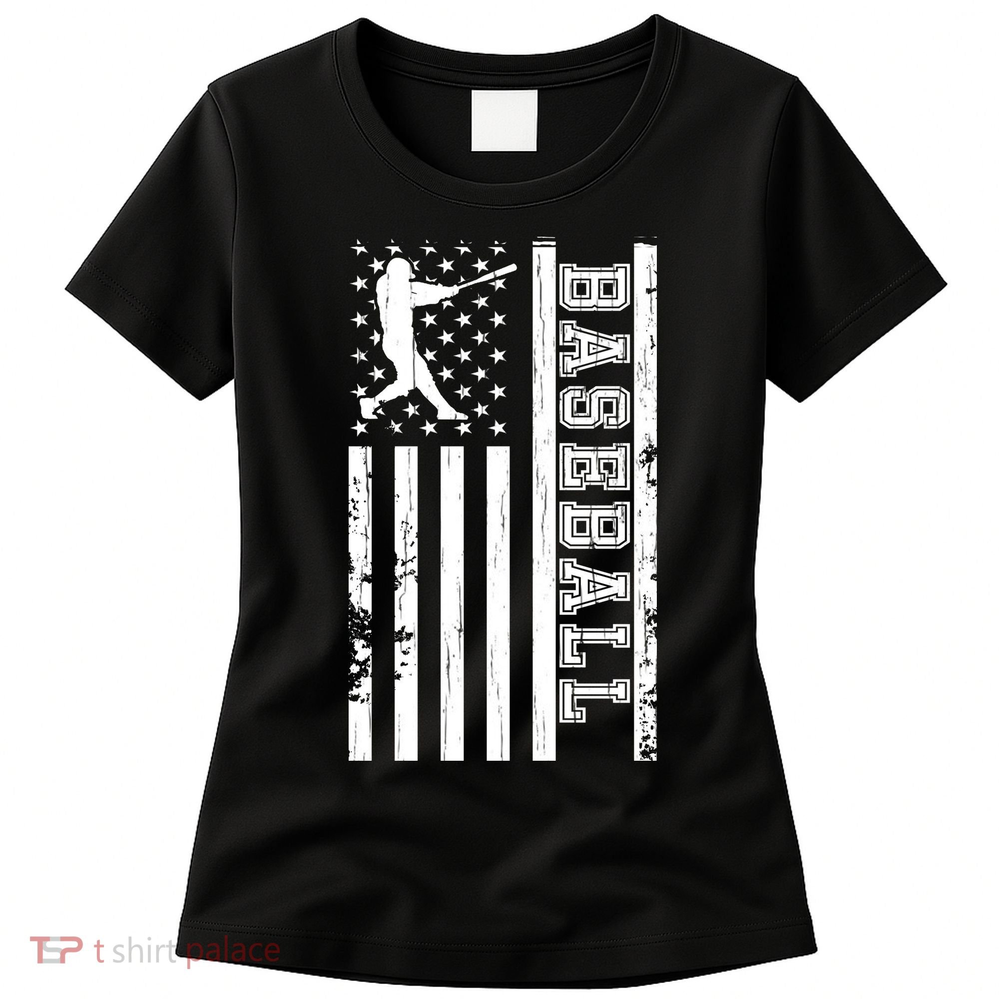 Baseball Pitcher USA Flag Women's T-Shirt