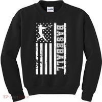 Baseball Pitcher USA Flag Kids Sweatshirt thumb 0