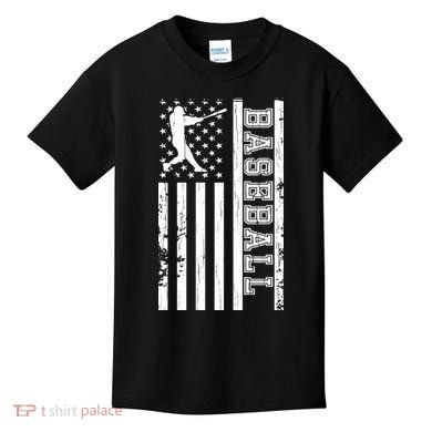 Baseball Pitcher USA Flag Kids T-Shirt