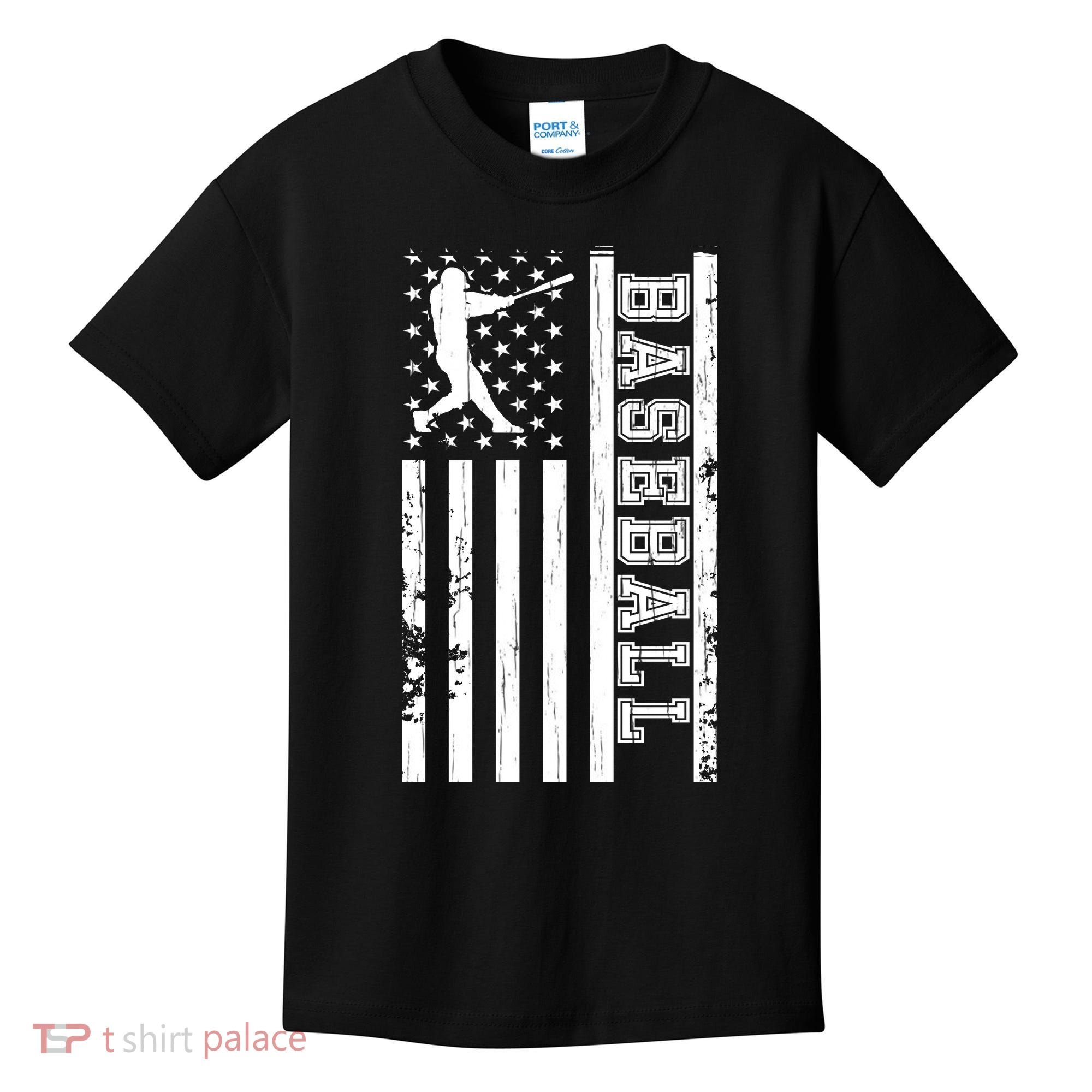 Baseball Pitcher USA Flag Kids T-Shirt