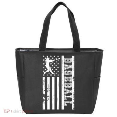 Baseball Pitcher USA Flag Tote Bag