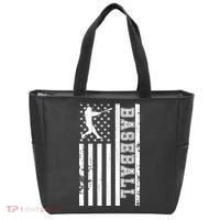 Baseball Pitcher USA Flag Tote Bag thumb 0