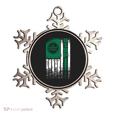 Border Patrol Us Flag Thin Green Line Law Enforcement Ornament