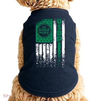 Border Patrol Us Flag Thin Green Line Law Enforcement Doggie Tank