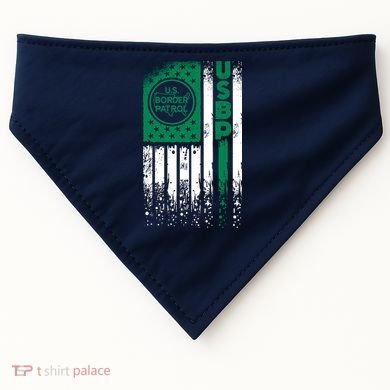 Border Patrol Us Flag Thin Green Line Law Enforcement USA-Made Doggie Bandana