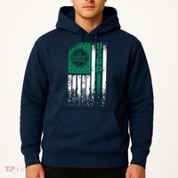 Border Patrol Us Flag Thin Green Line Law Enforcement Hoodie thumb 2