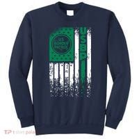 Border Patrol Us Flag Thin Green Line Law Enforcement Sweatshirt thumb 0