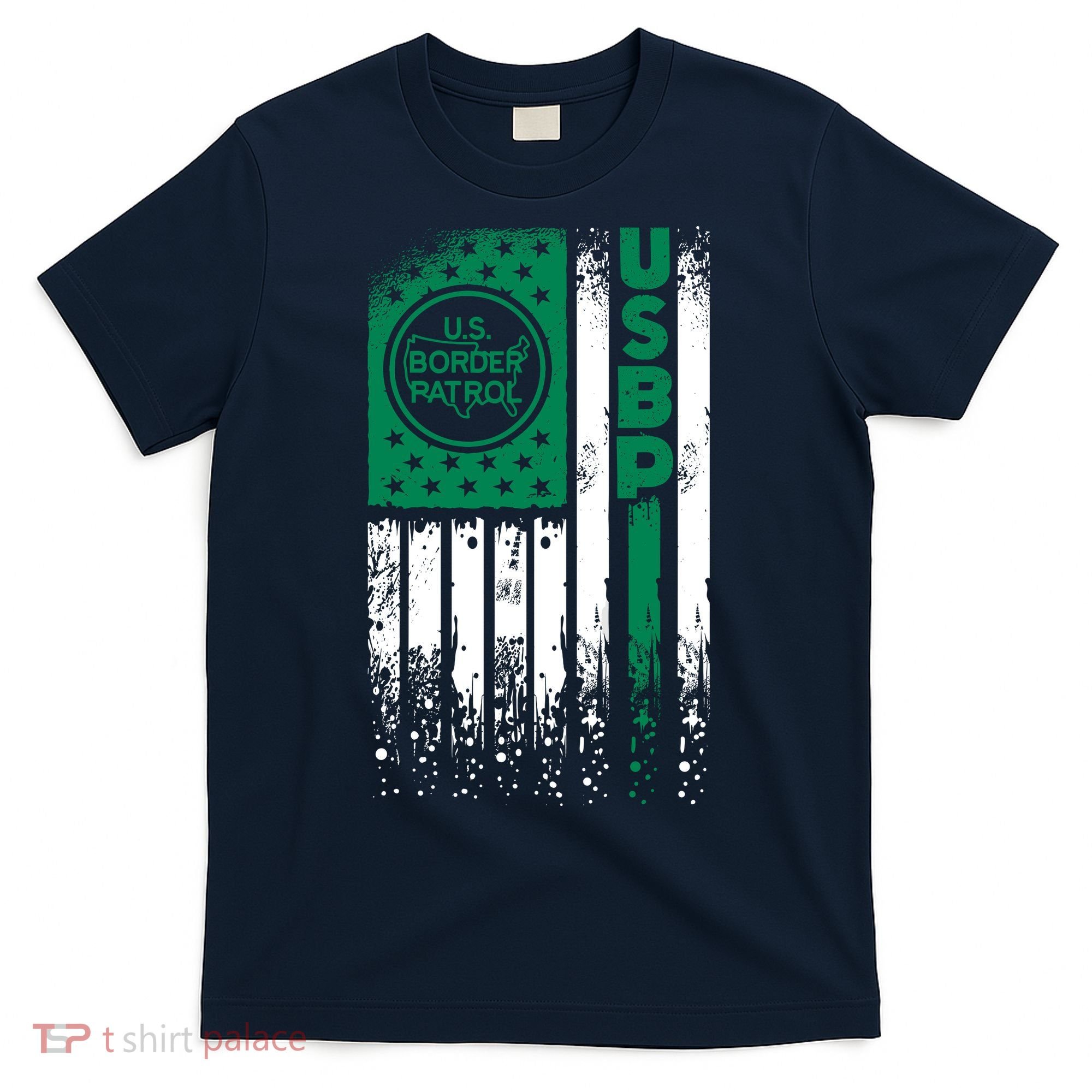 Border Patrol Us Flag Thin Green Line Law Enforcement T-Shirt