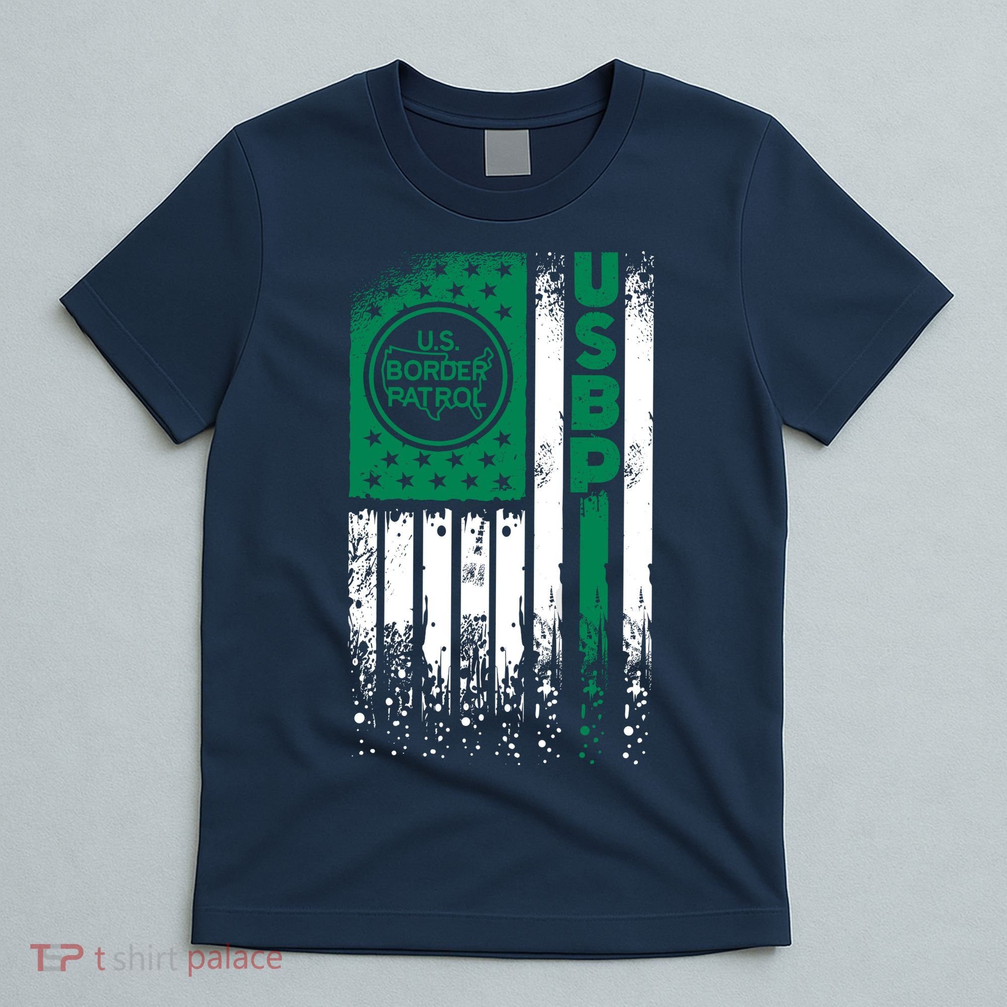 Border Patrol Us Flag Thin Green Line Law Enforcement T-Shirt