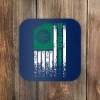 Border Patrol Us Flag Thin Green Line Law Enforcement Coaster thumb 0