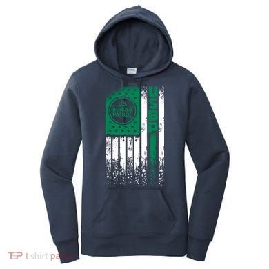 Border Patrol Us Flag Thin Green Line Law Enforcement Women's Hoodie