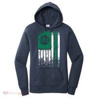 Border Patrol Us Flag Thin Green Line Law Enforcement Women's Hoodie thumb 0