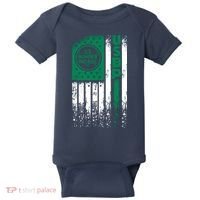 Border Patrol Us Flag Thin Green Line Law Enforcement Baby Bodysuit thumb 0