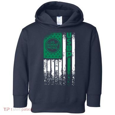 Border Patrol Us Flag Thin Green Line Law Enforcement Toddler Hoodie