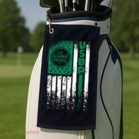 Border Patrol Us Flag Thin Green Line Law Enforcement Golf Towel thumb 2