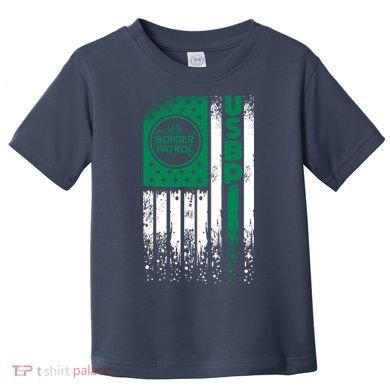 Border Patrol Us Flag Thin Green Line Law Enforcement Toddler T-Shirt