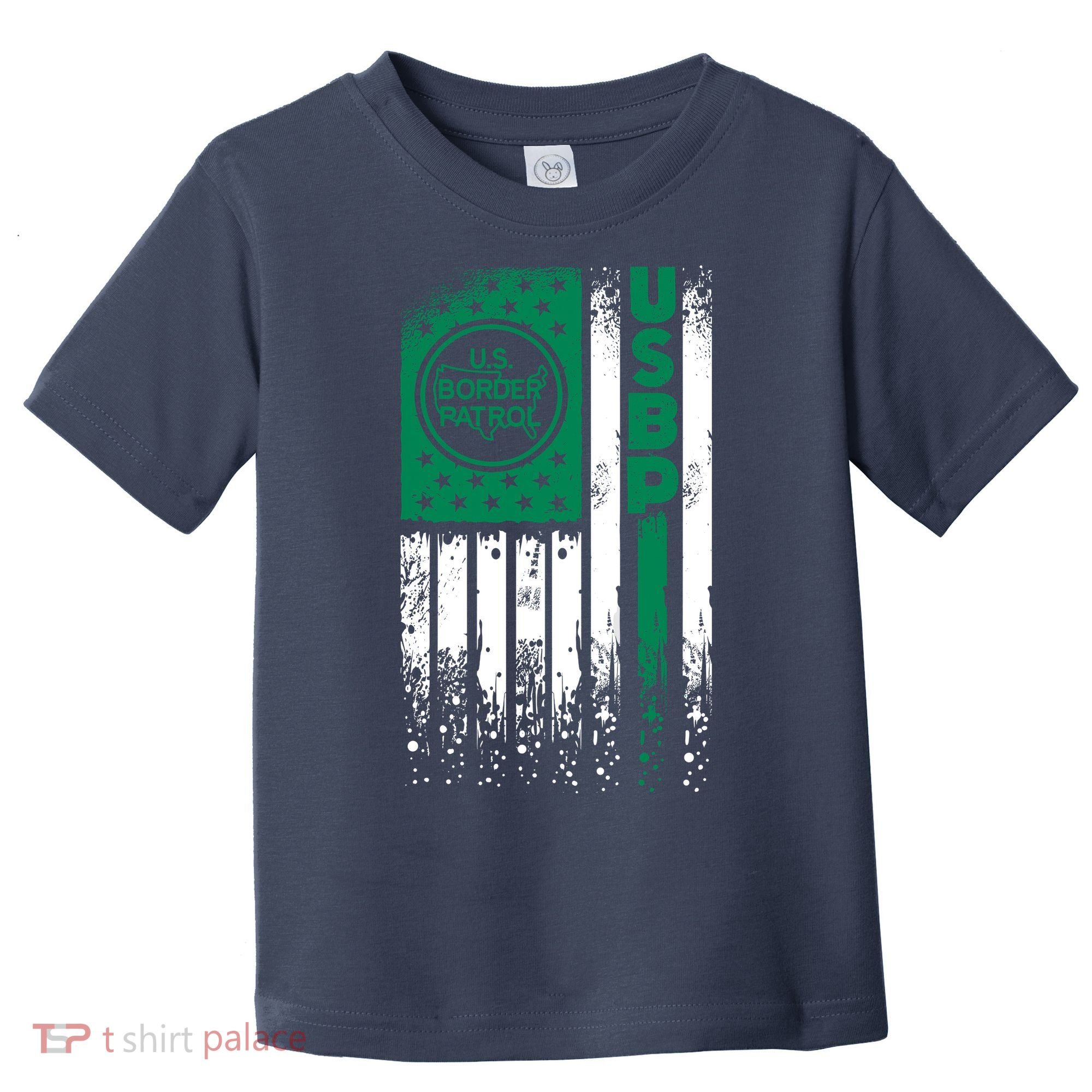 Border Patrol Us Flag Thin Green Line Law Enforcement Toddler T-Shirt