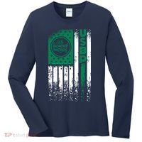 Border Patrol Us Flag Thin Green Line Law Enforcement Women's Long Sleeve Shirt thumb 0