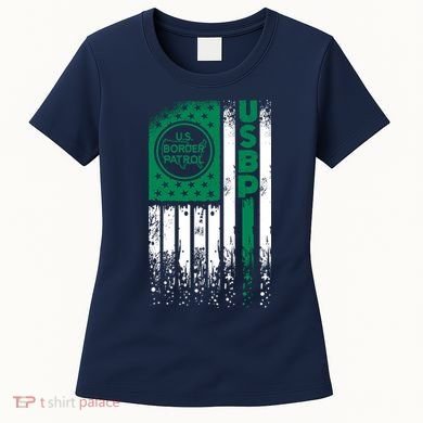 Border Patrol Us Flag Thin Green Line Law Enforcement Women's T-Shirt