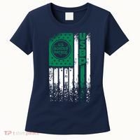 Border Patrol Us Flag Thin Green Line Law Enforcement Women's T-Shirt thumb 0