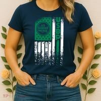 Border Patrol Us Flag Thin Green Line Law Enforcement Women's T-Shirt thumb 2