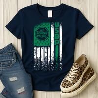 Border Patrol Us Flag Thin Green Line Law Enforcement Women's T-Shirt thumb 3
