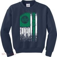 Border Patrol Us Flag Thin Green Line Law Enforcement Kids Sweatshirt thumb 0