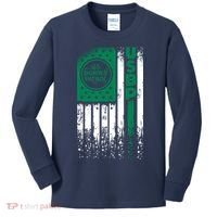 Border Patrol Us Flag Thin Green Line Law Enforcement Kids Long Sleeve Shirt thumb 0