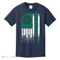 Border Patrol Us Flag Thin Green Line Law Enforcement Kids T-Shirt thumb 0