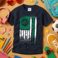 Border Patrol Us Flag Thin Green Line Law Enforcement Kids T-Shirt thumb 3