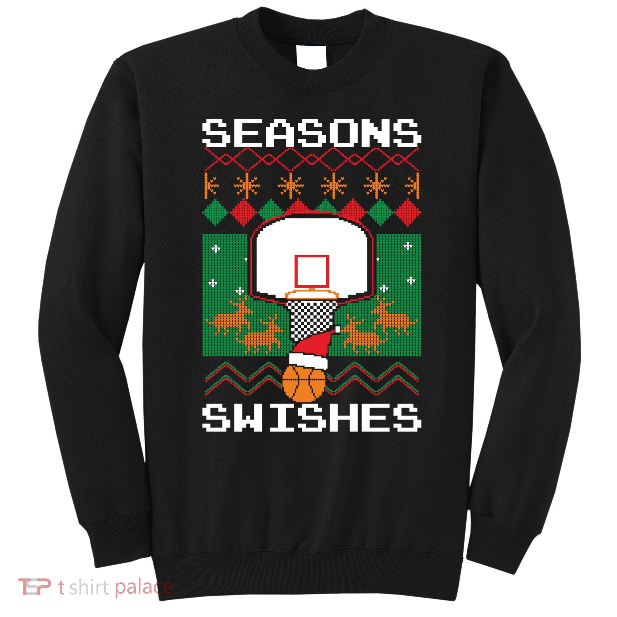 Basketball Player Ugly Christmas Sweater Seasons Swishes Sweatshirt