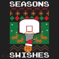 Basketball Player Ugly Christmas Sweater Seasons Swishes Beanie thumb 2
