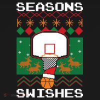 Basketball Player Ugly Christmas Sweater Seasons Swishes Women's Hoodie thumb 2
