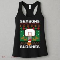 Basketball Player Ugly Christmas Sweater Seasons Swishes Women's Tank Top thumb 3