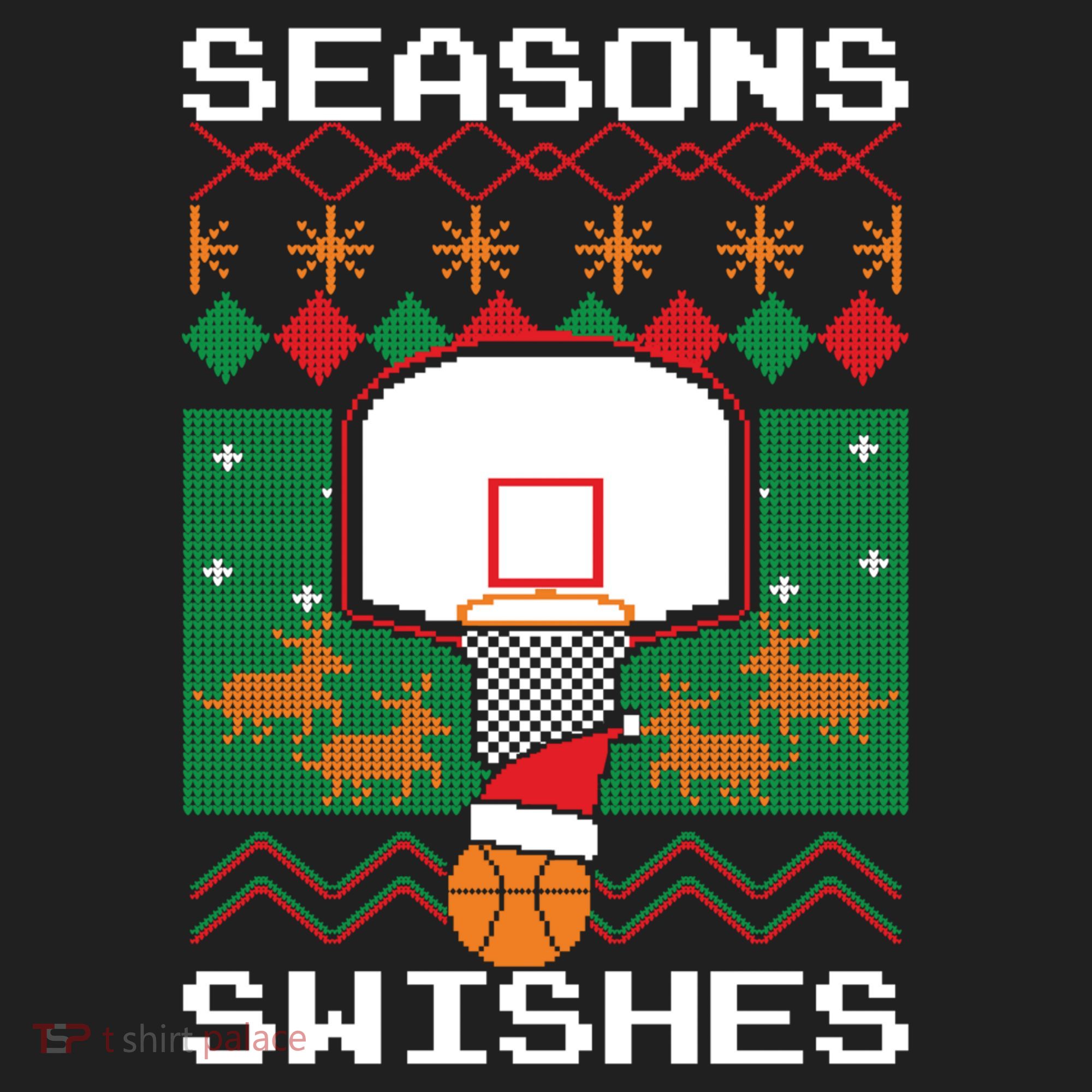 Basketball Player Ugly Christmas Sweater Seasons Swishes Golf Towel