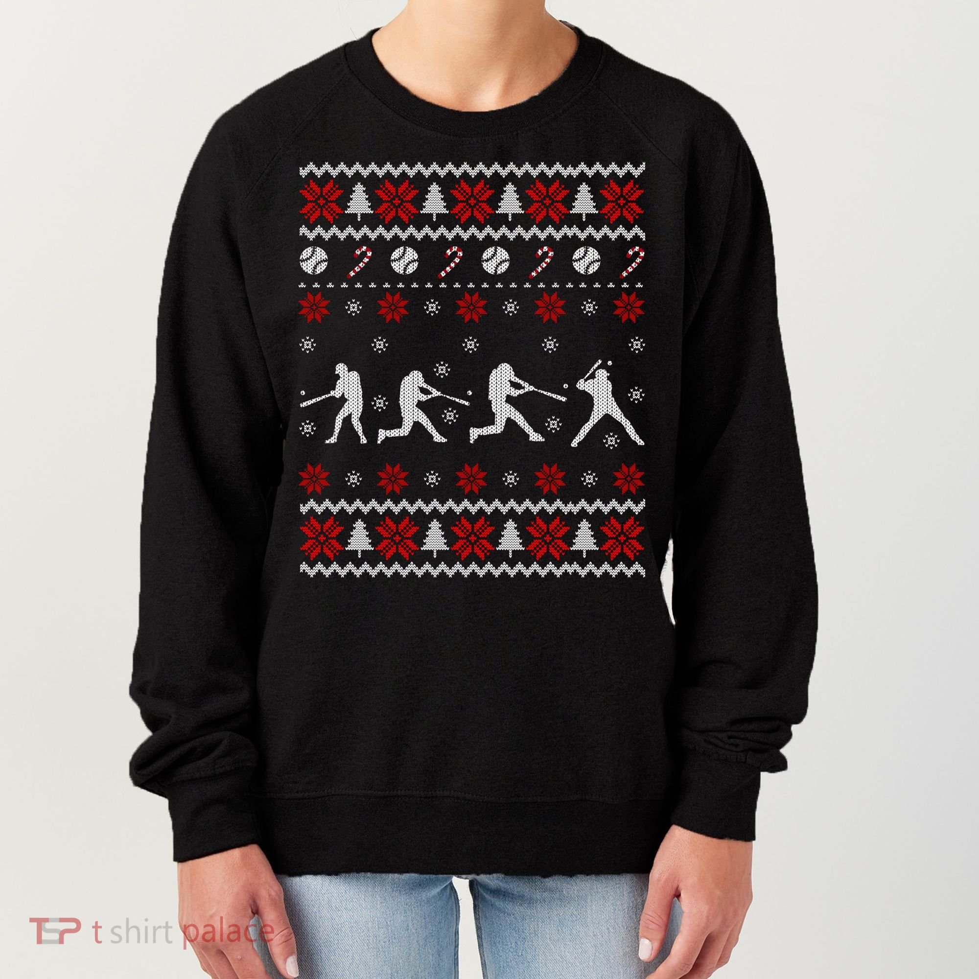 Baseball Players Ugly Christmas Sweater Xmas Gift Women's Sweatshirt