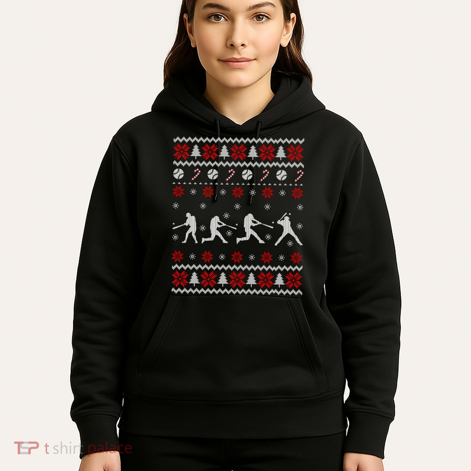Baseball Players Ugly Christmas Sweater Xmas Gift Hoodie