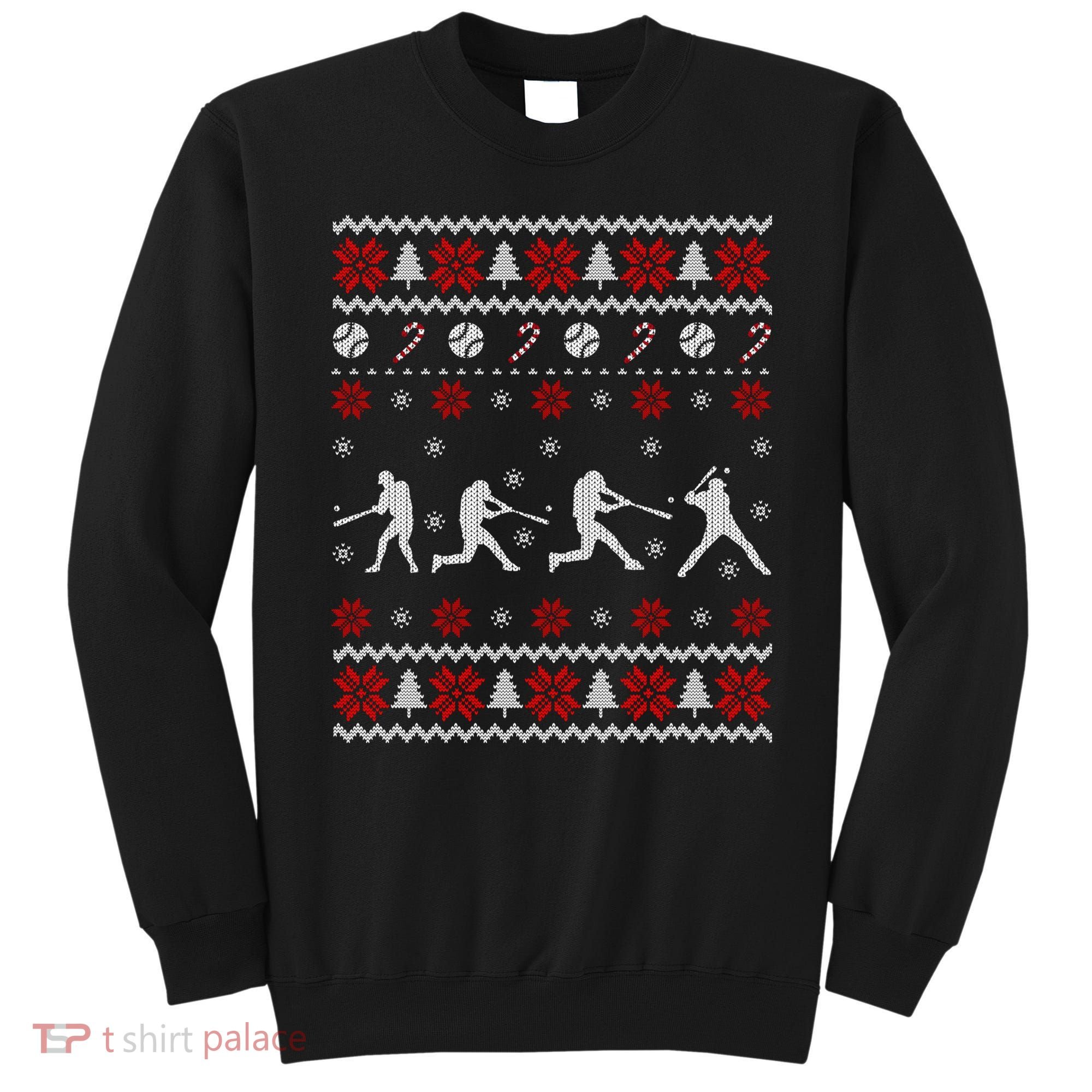 Baseball Players Ugly Christmas Sweater Xmas Gift Sweatshirt