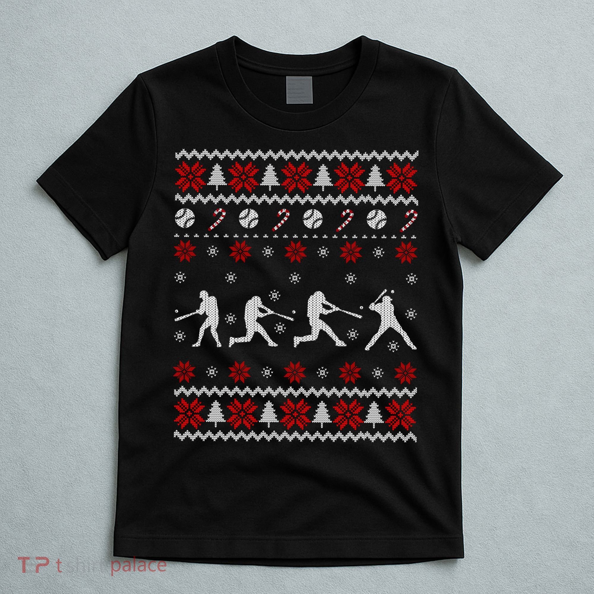 Baseball Players Ugly Christmas Sweater Xmas Gift T-Shirt