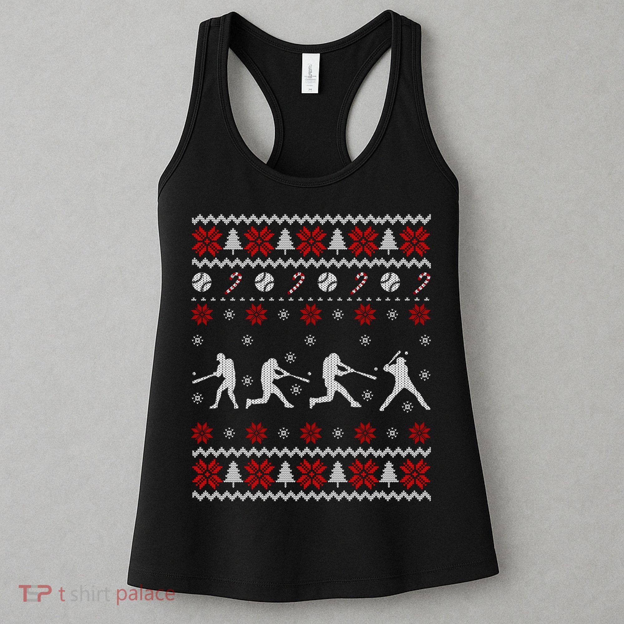 Baseball Players Ugly Christmas Sweater Xmas Gift Women's Tank Top