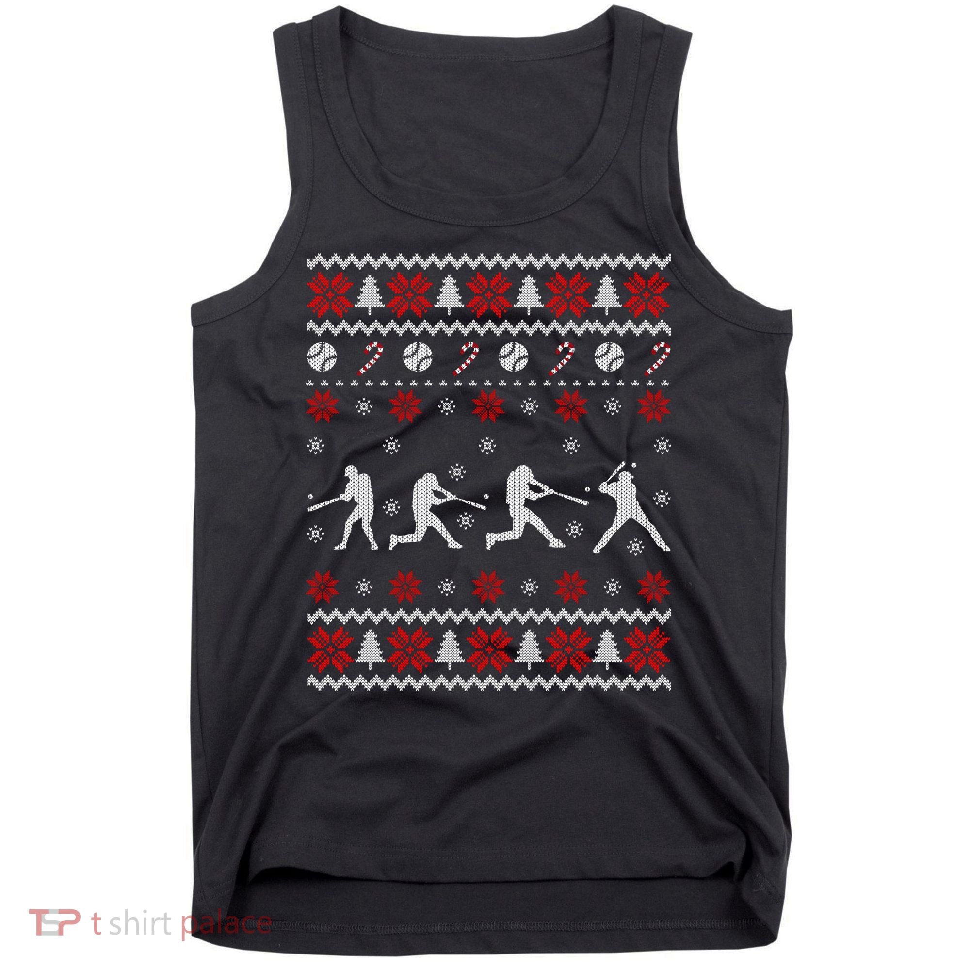 Baseball Players Ugly Christmas Sweater Xmas Gift Tank Top