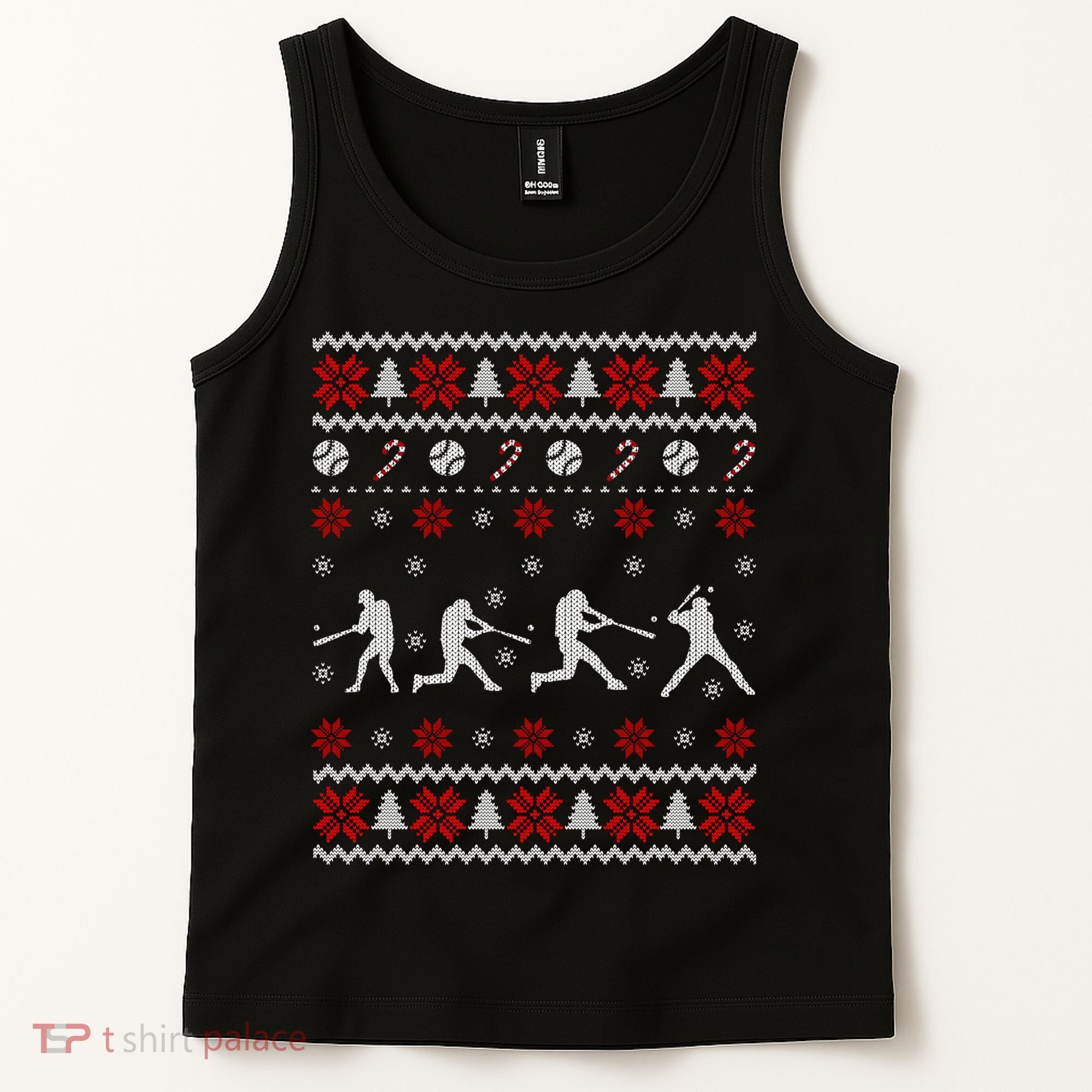 Baseball Players Ugly Christmas Sweater Xmas Gift Tank Top