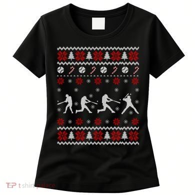 Baseball Players Ugly Christmas Sweater Xmas Gift Women's T-Shirt